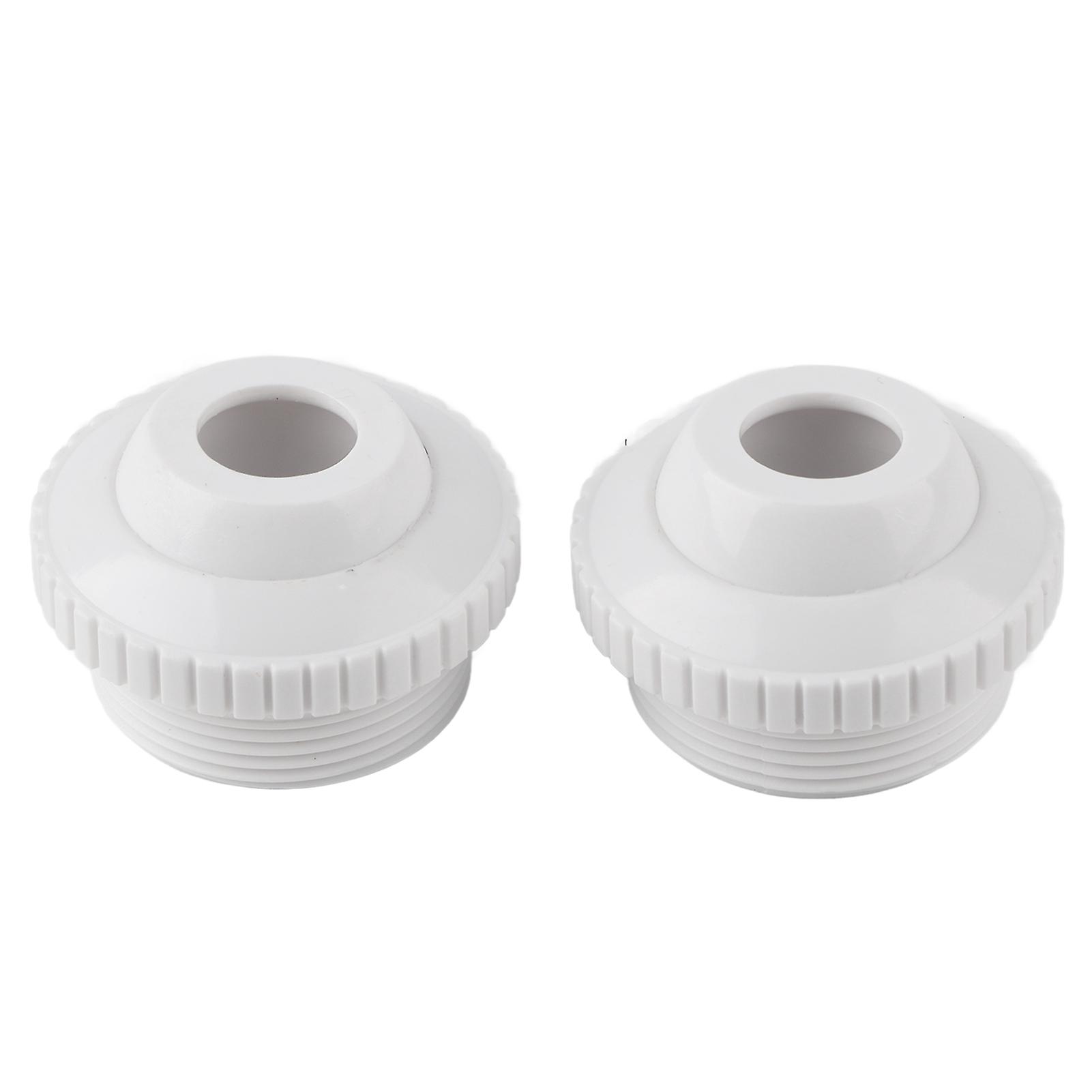 2pcs 1.5 Inch Threaded Pool Hydro Massage Jets Rotatable Spa Tub Powerful Water Outlet Nozzles Durable Plastic Easy Installation for Bathtubs and Pool