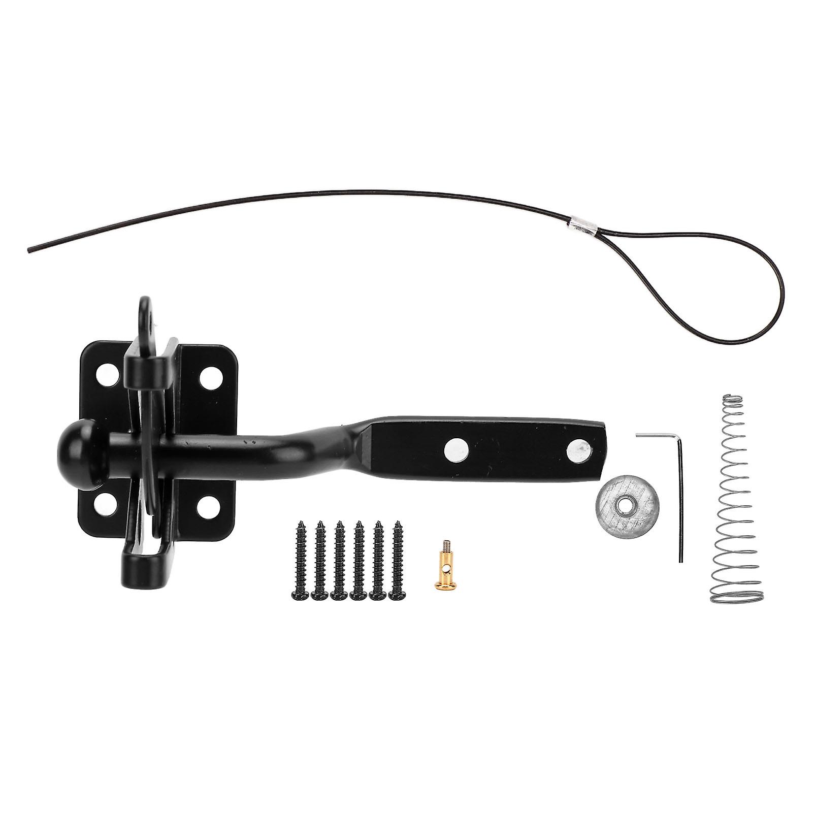 Self-Locking Gate Latch, Gravity Lever Lock for Wooden/Fence Gate Lock, Powder Coated Steel Outdoor Security Hardware, Easy Installation for Gates