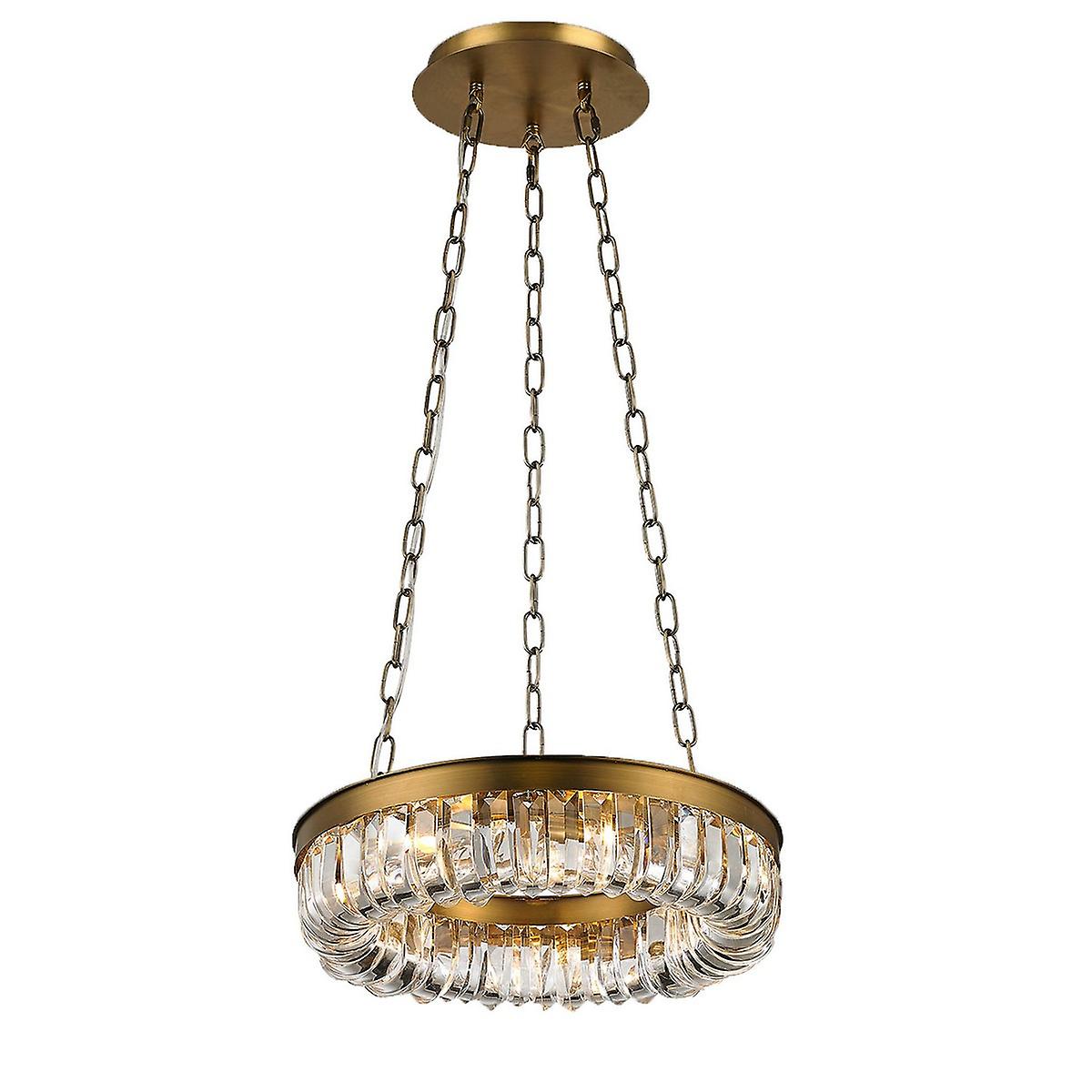 Special Pendant 9 Light G9 Brown Brass/Clear Crystal