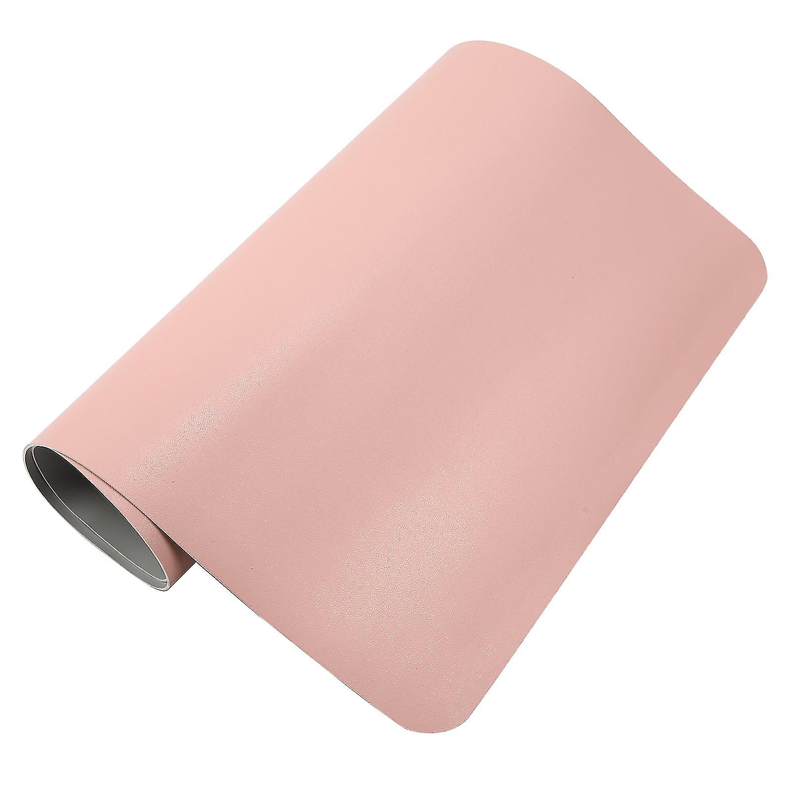 Double-Sided Waterproof Leather Desk Mat 80x40cm Pink Silver