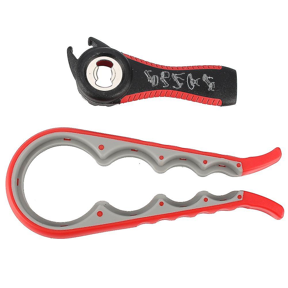 Multifunctional 5-in 1 Manual Bottle Opener 4in1 Can Opener Kitchen Tool(Black Red+Red Gray)