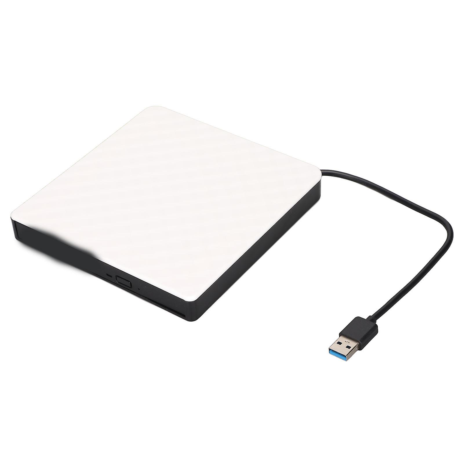 Ultra-thin USB 3.0 DVD Recorders, Play CDs, DVDs, VCDs, High-speed Transmission, White, Laptop Supplies