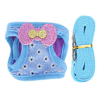 Adjustable Leash Harness Breathable Chest Strap Traction Vest for Rabbit Hamster Small Pet AnimalM