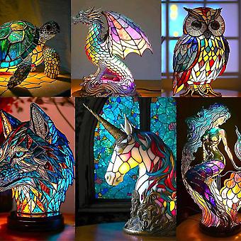 Animal Table Lamp Series, Stained Glass Animals Shape Table Lamp