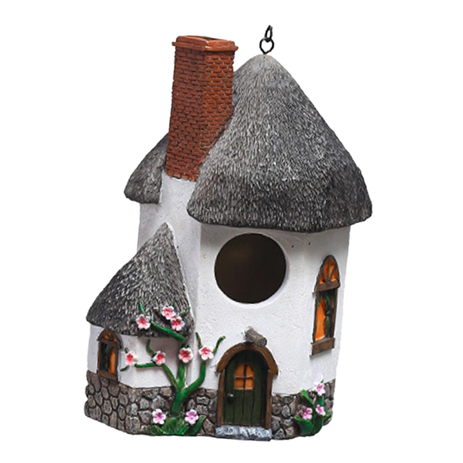 Resin Bird House Hanging Bird Nest for Outside Tree Decorations Tile
