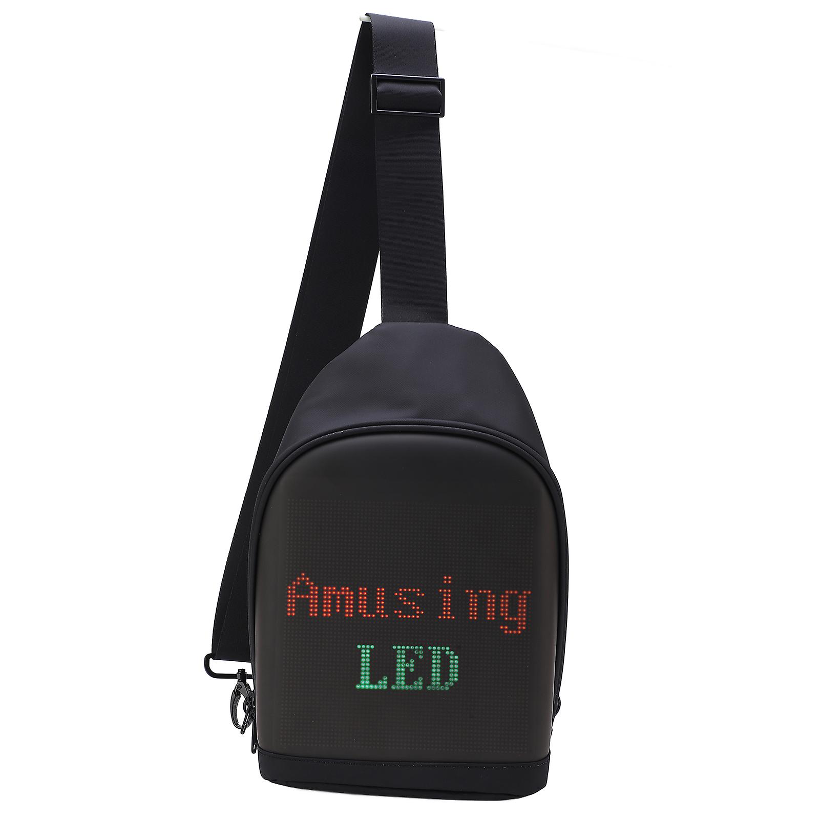Crossbody bag with LED display, multifunctional, adjustable, waterproof, 5V 2A USB power supply