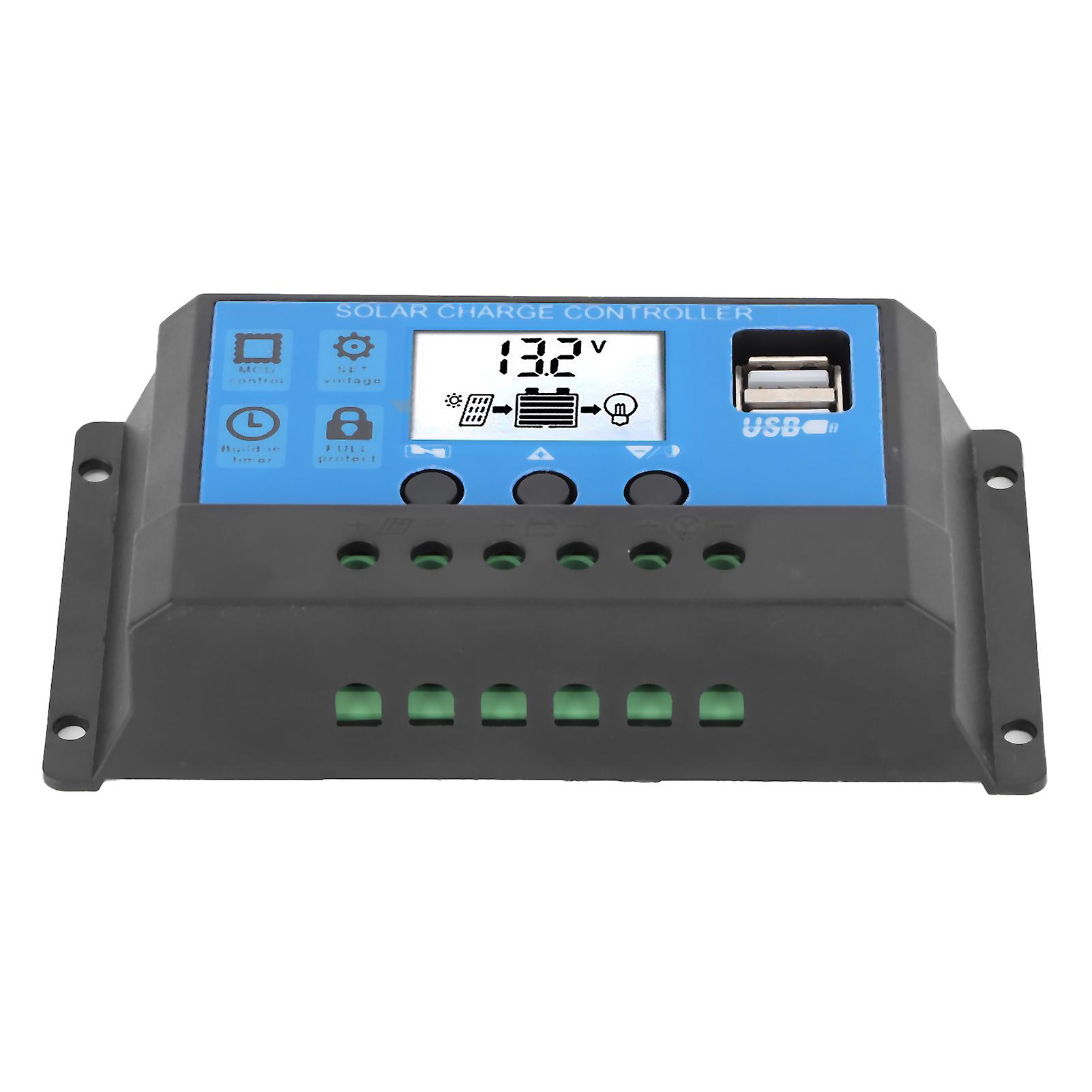 30A LCD Solar Charge Controller 12V 24V Automatic Identification Fully 4‑Stage PWM Controlling