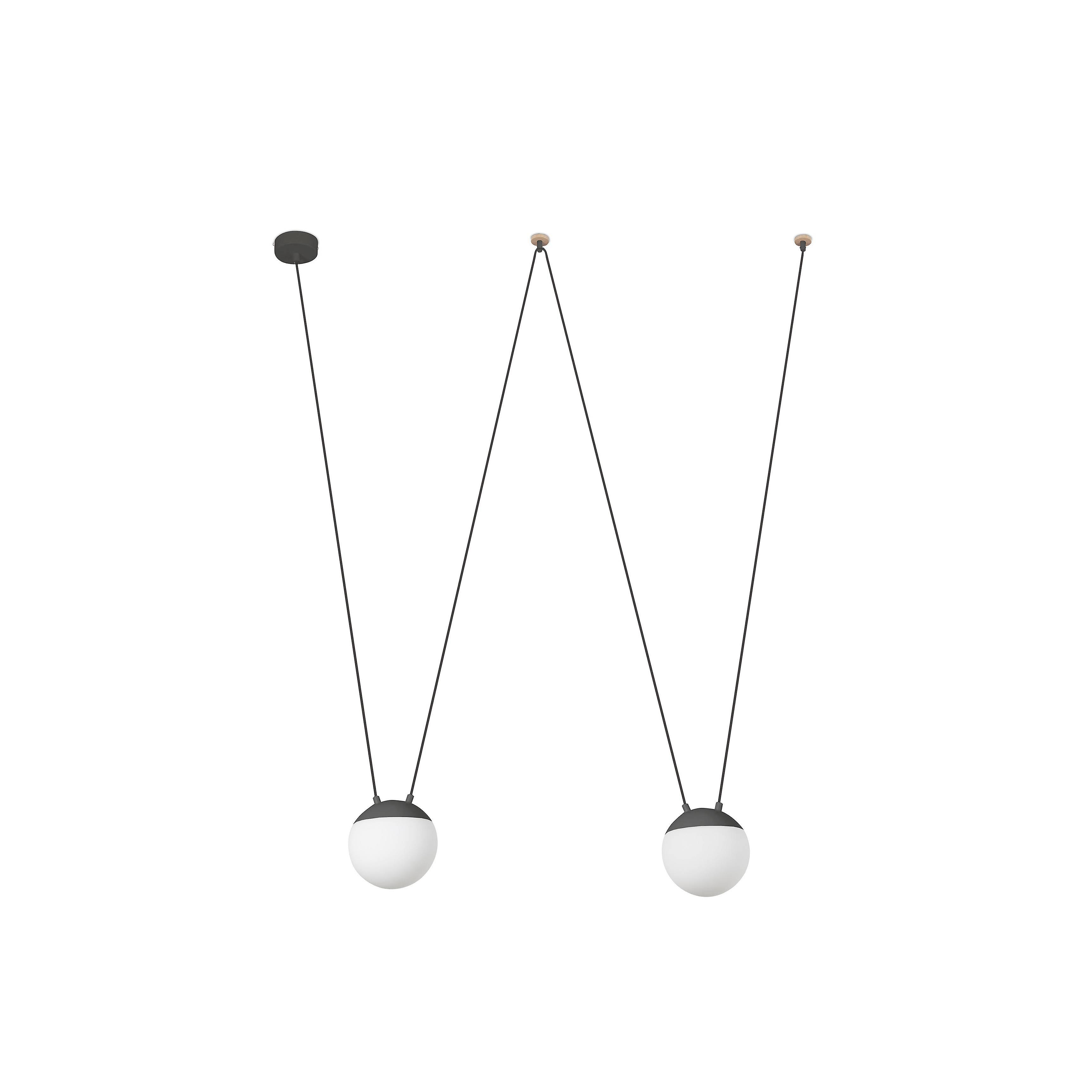 Faro Mine - 2 Light Grey Suspension Pendant, E27