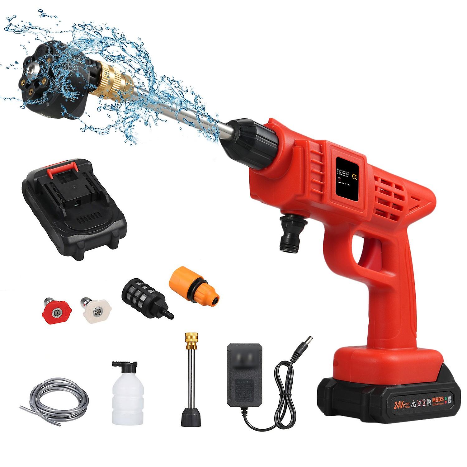 Cordless Power Washer 300W High Power Washer Machine with 6in1 Spray Rechargeable Battery for Car Fe