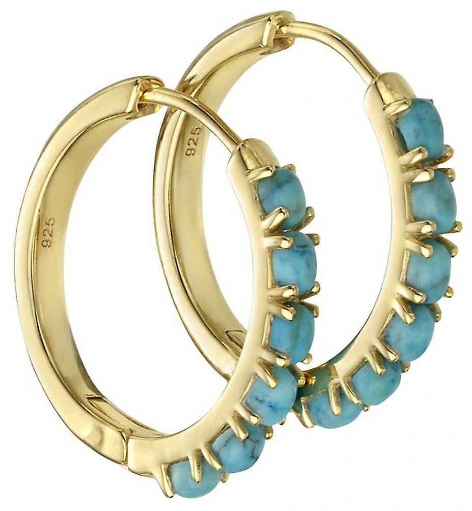 Beginnings Magnesite Hoop Earrings - Gold/Blue