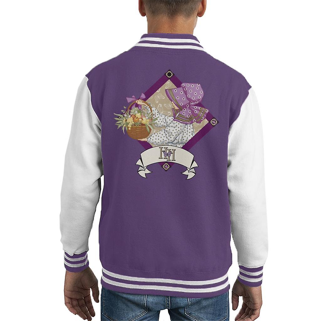 Holly Hobbie com uma cesta de frutas e flores Kid's Varsity Jacket