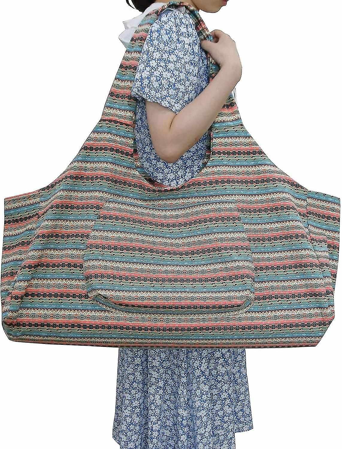 (Flower color)Yoga mat bag with large size pocket and zipped pocket to fit most size mats