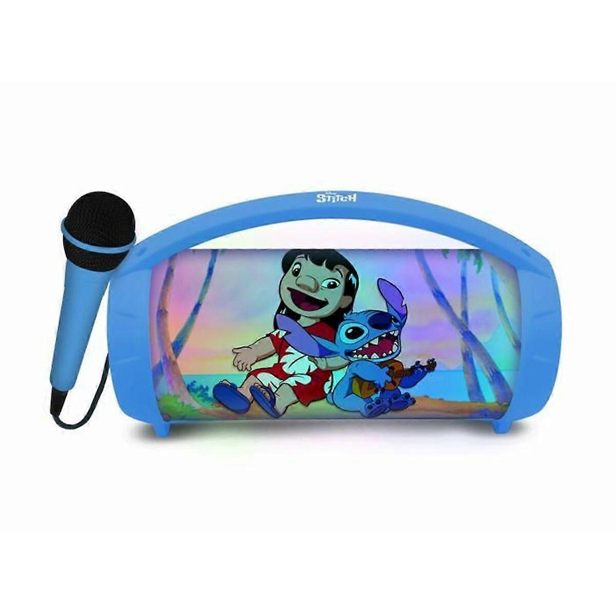 Bluetooth Luidspreker met Karaoke Microfoon Lexibook Stitch Disney Blauw
