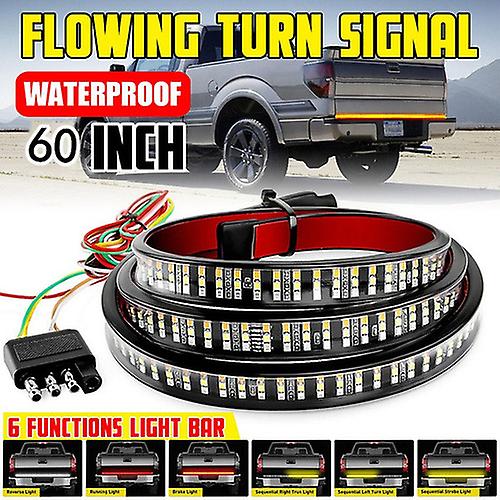 Waterproof 6 Modes 432 Led Truck Strip Tailgate Light Bar 3row Reverse Brake Signal Tail