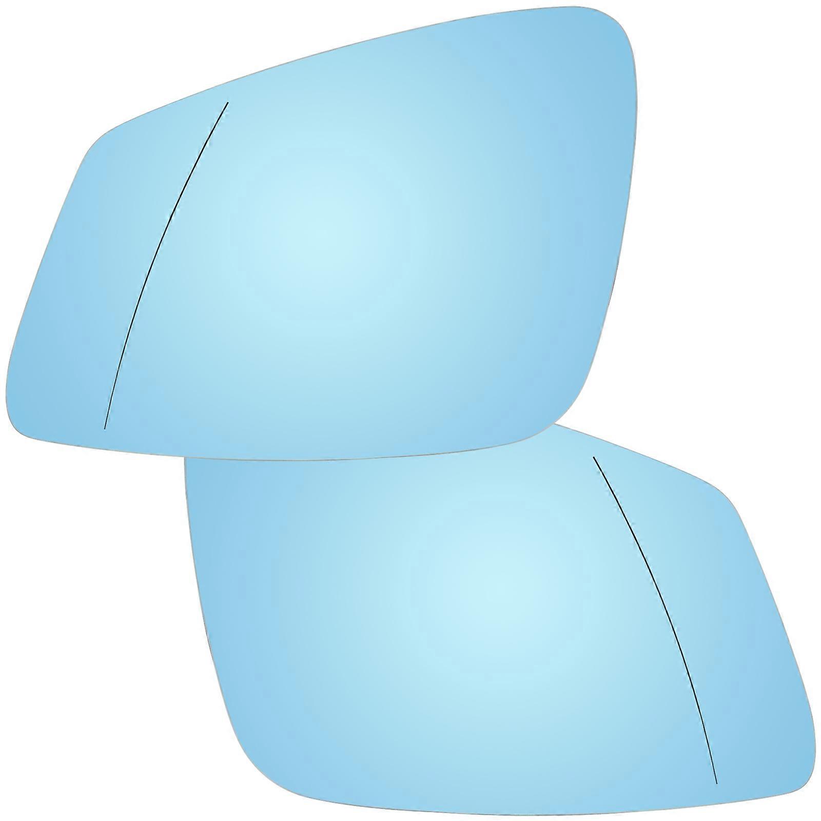 For BMW 1 2 3 4 5 6 7 Series F10 F20 F11 F01 F02 F30 F31 F46 F48 Set Driver Passenger Door Side Wing Mirror Glass Heated Blue