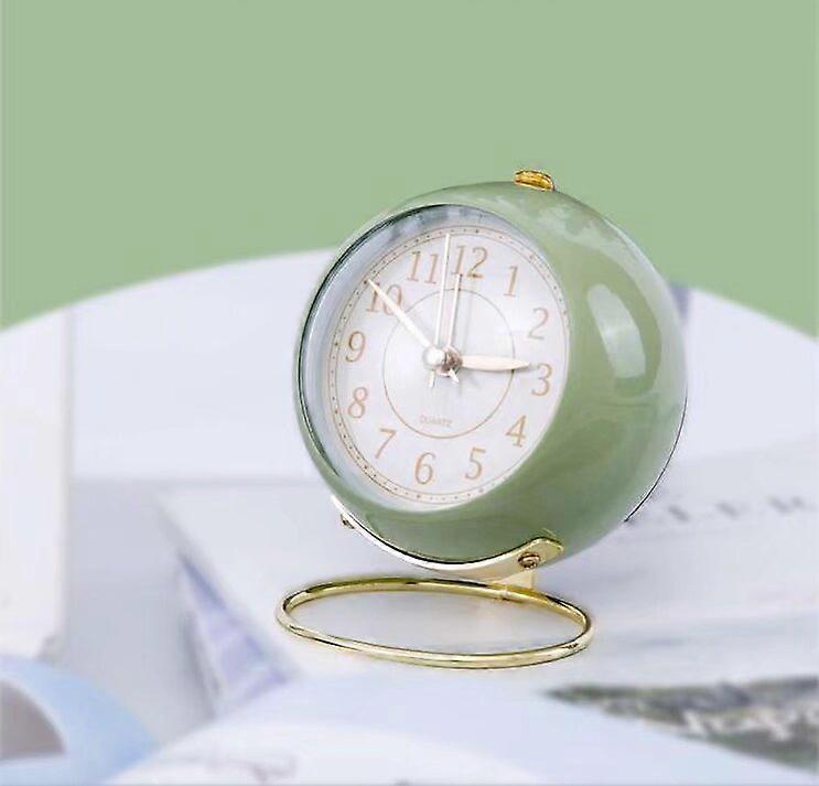 Alarm Clock,Super Silent Non Ticking Small Clock with Night Light, Battery Operated, Simply Design, for Bedroon, Bedside, Desk, (Green)