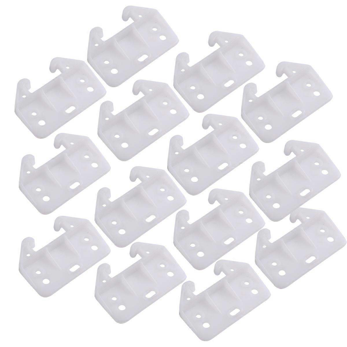 100pcs 7 Holes Drawer Track Guide Drawer Track Back Plate Drawer Guide Brackets (White)
