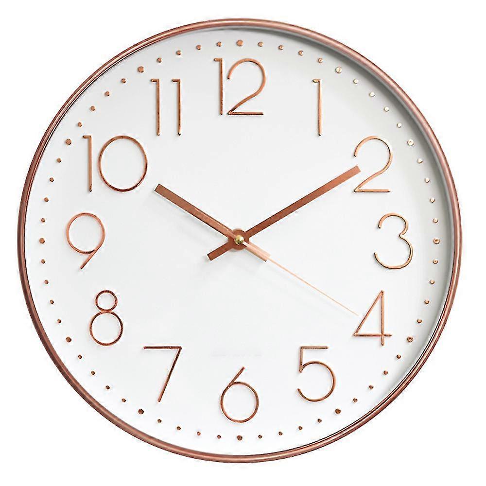 Wall Clock Silent Tickless Quartz, Round Easy To Read