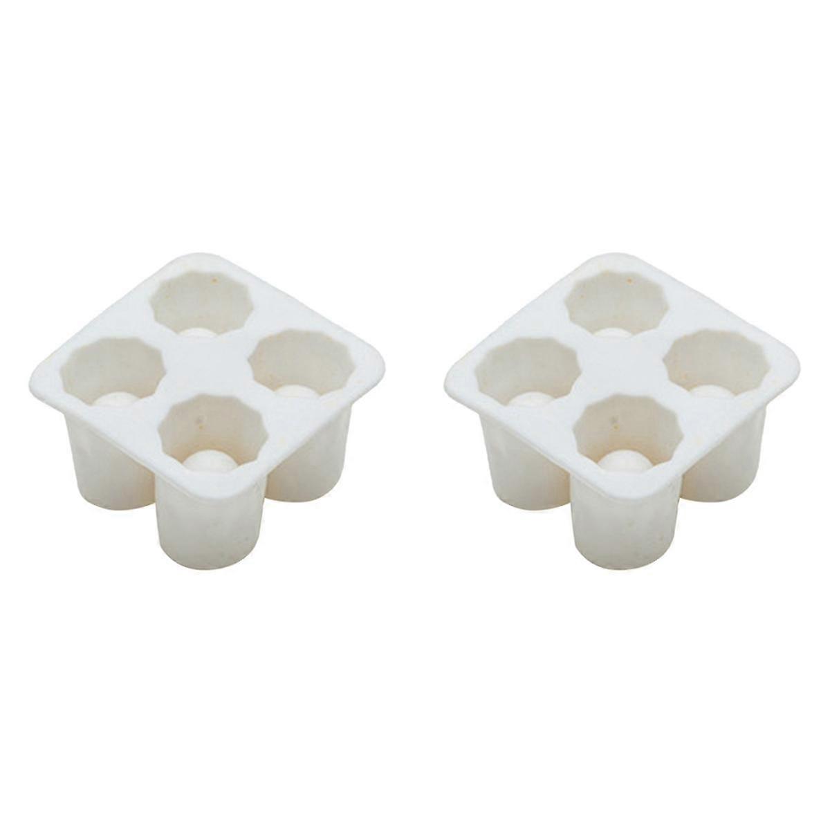 4 Cup Shape Silicone Ice Cube Mold Ice Mould Ice Cube Tray Summer Bar Beer Ice Cocktail Cold Drinking Tools White