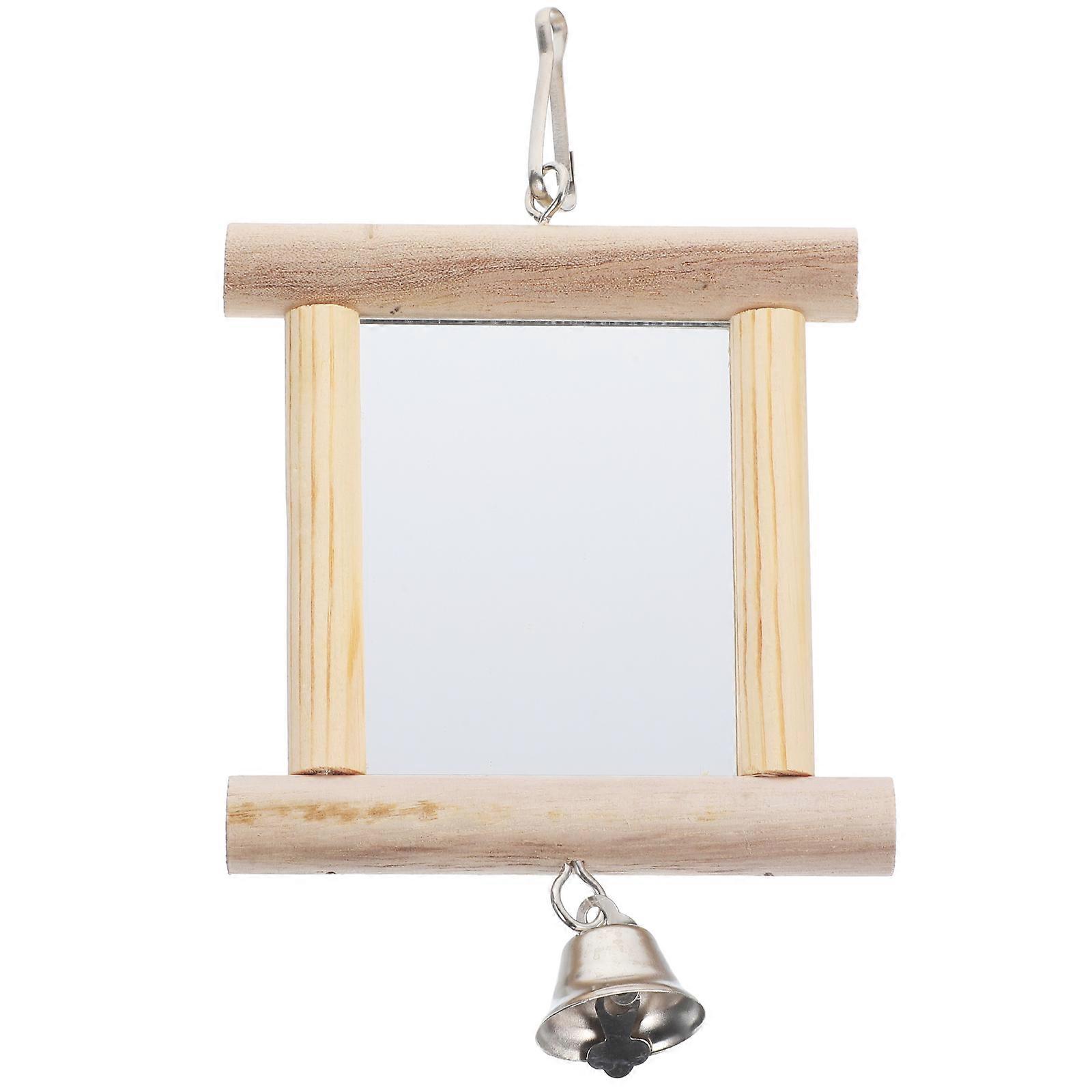 Bird Mirror Household Bird Toy Cage Parrot Toy Hanging Bird Mirror Decor Parrot Supply With Bell