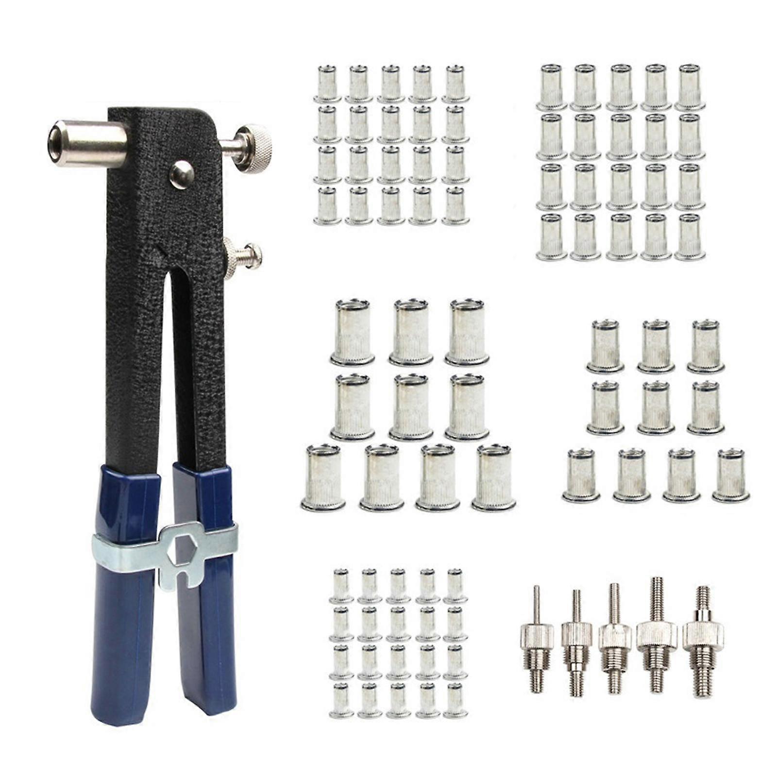 86 Pieces Rivet Nut Tool Accessory Steel Easy Adjustment Manual Nut Tool Set