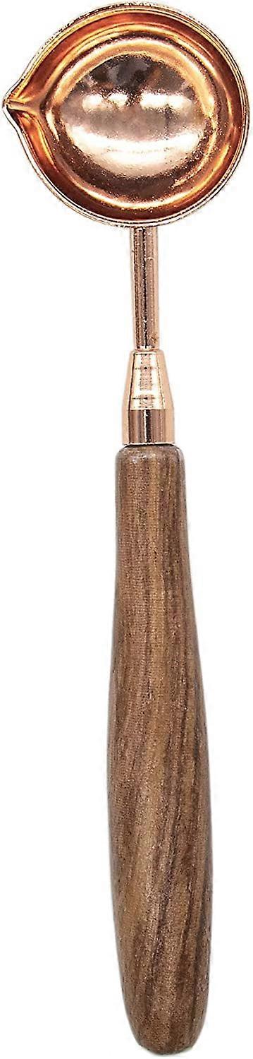 真鍮ワックススプーンヴィンテージエレガント木製ハンドル銅ワックスシーリングスタンプメルティング S