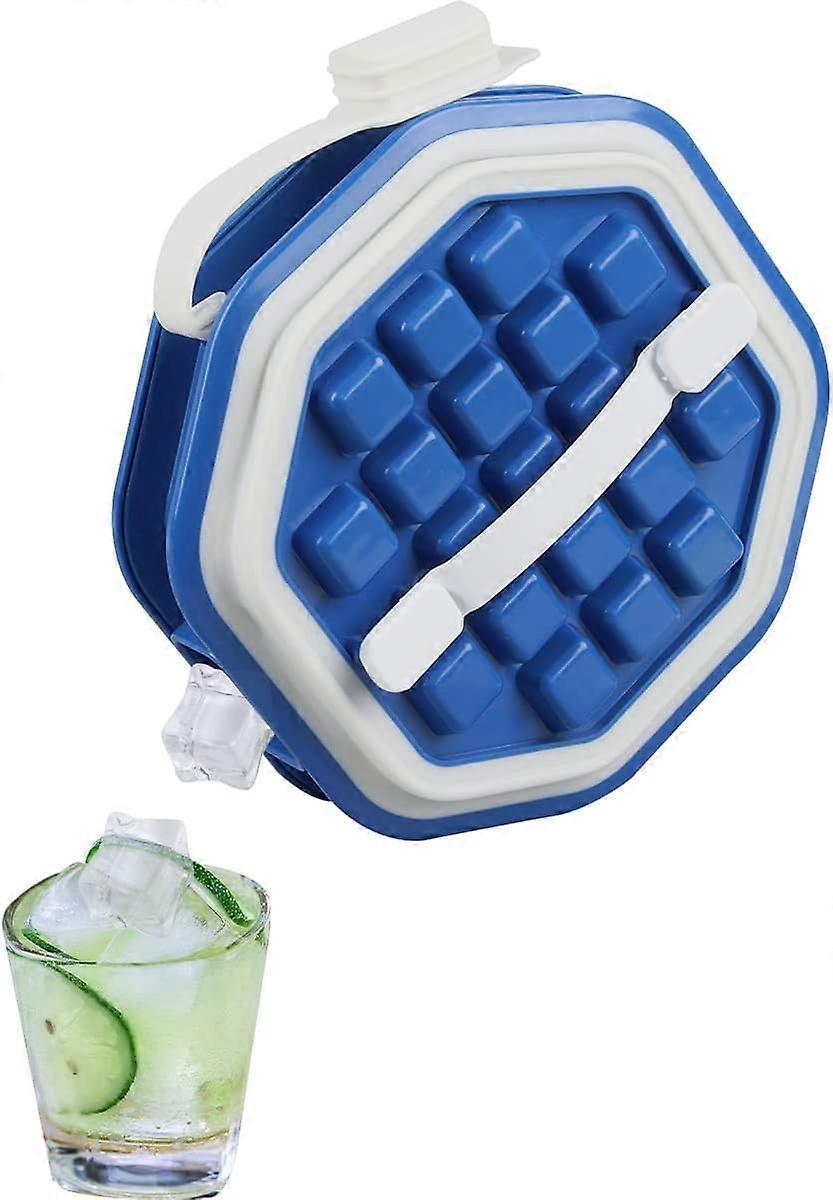 Tava pentru cuburi de gheata, PVC, Cu capac, 36 Spatii depozitare, Albastru