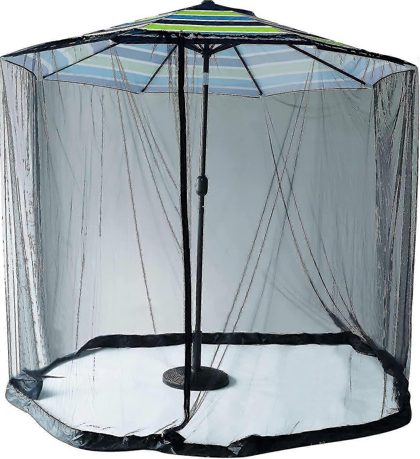 Outdoor Sun Umbrella Mosquito Netting For Patio, Zippered Canopy