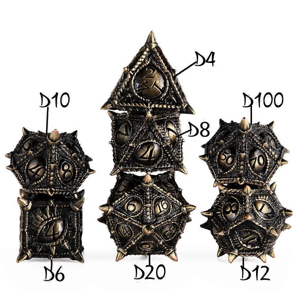 Dragon Dice Metal Dnd Dice Set 7pcs Polyhedral Metal Dice Set För Dnd Games Rpg Dice Kit För Dungeons And Dragons Dnd Ttrpg