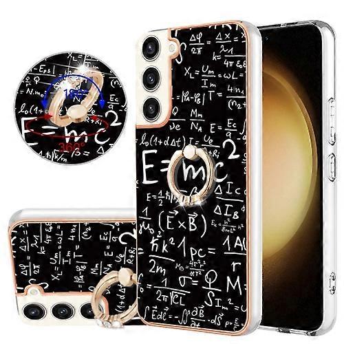 For Samsung Galaxy S23+ 5G Electroplating Dual-side IMD Mobile Phone Case with Ring Holder