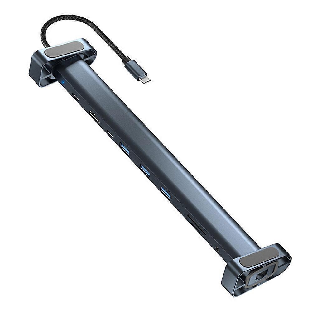 I-shaped Docking Station with 10 Ports High-Speed Multipurpose Splitter for Offices Home Study