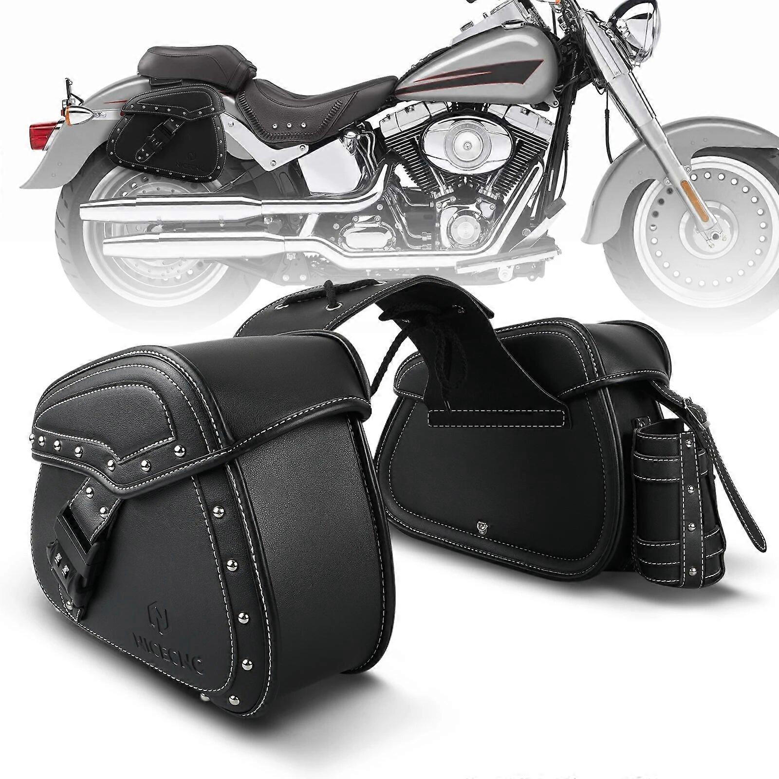 Αδιάβροχες τσάντες σέλας μοτοσικλετών για Harley Davidson Sportster Road King Δερμάτινη θήκη αποθήκευσης πλευρικών τσαντών μοτοσικλετών μεγάλης ικανότητας