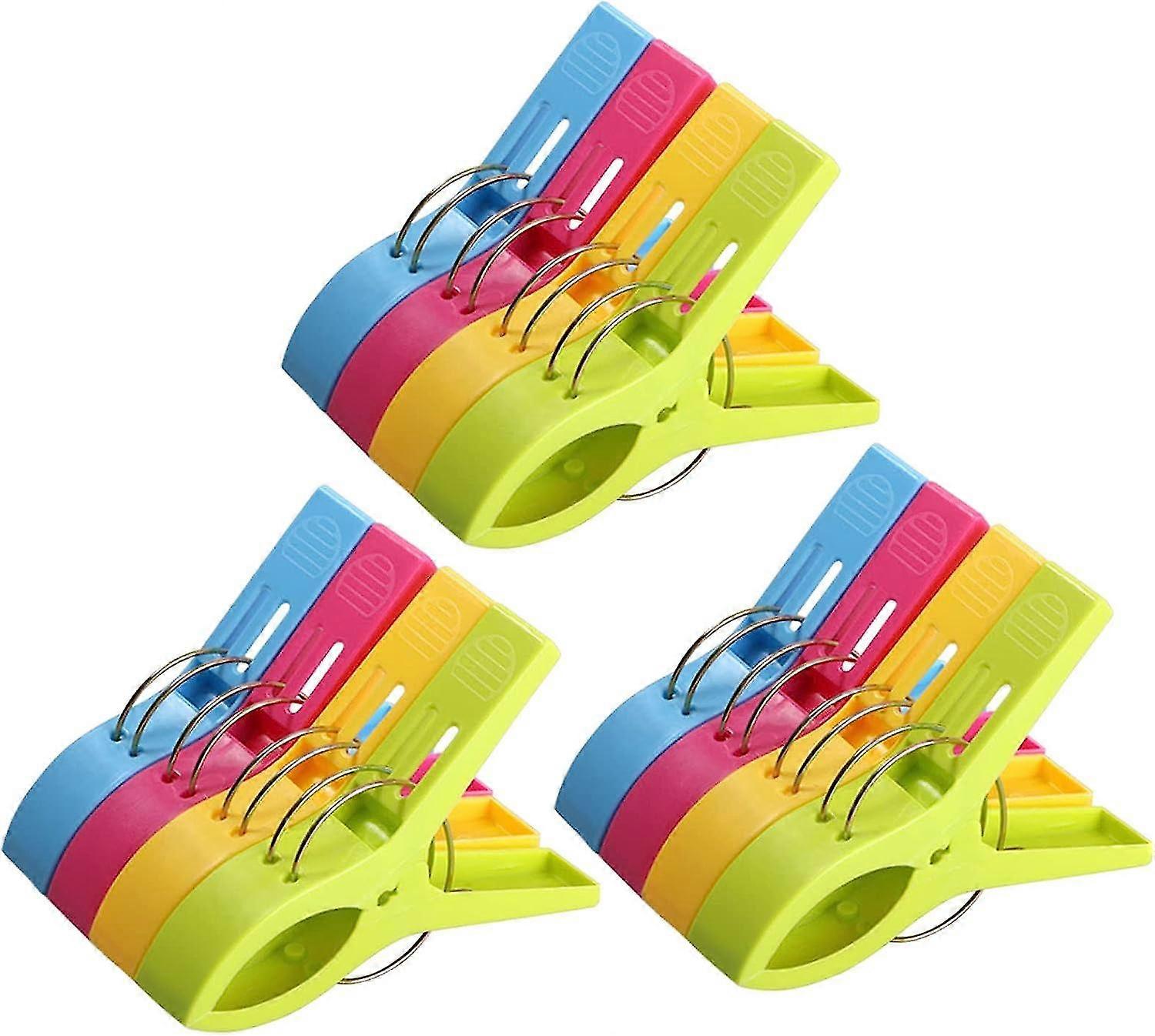 12pcs Large Clothes Pegs Windbreak Clip,large Pegs,durable Towel Clips For Beach Towel/hand Towel/bath Sheets/table Cloths And Clothes