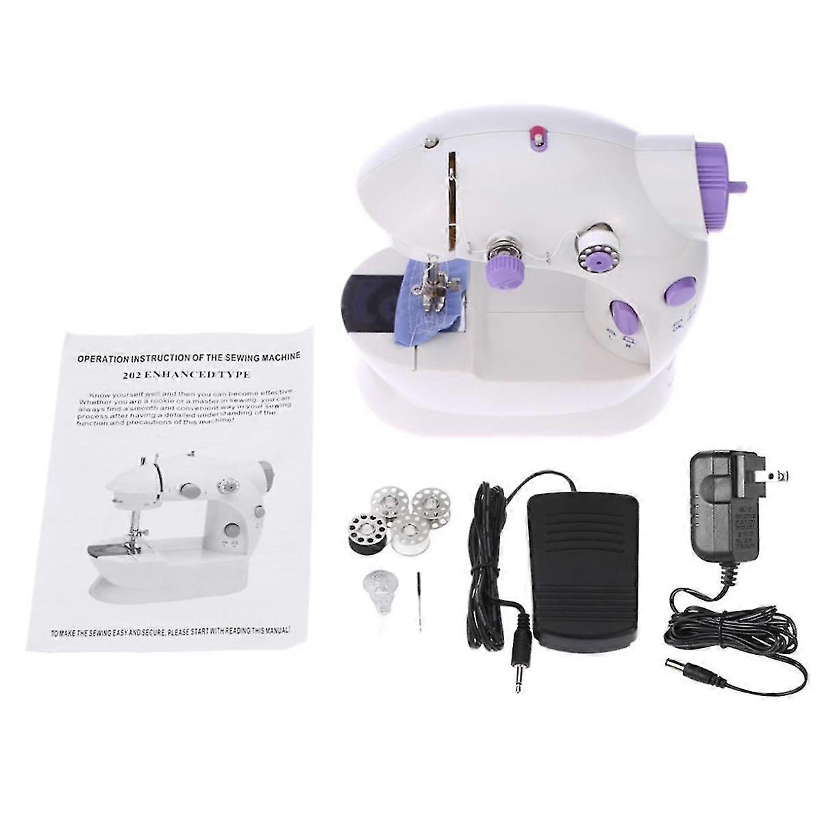 Portable Sewing Machine Handheld Sewing Machine Double Thread Double Speed Double Switch Small Sewing Machine Us Plug