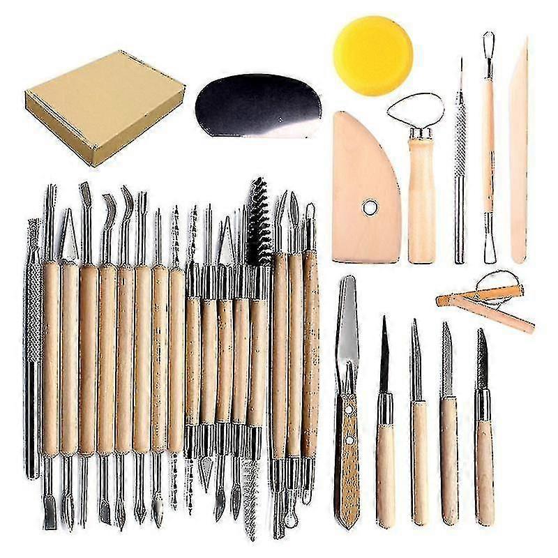 30pcs Wooden Pottery Tools Multifunctional Handmade Diy Tools