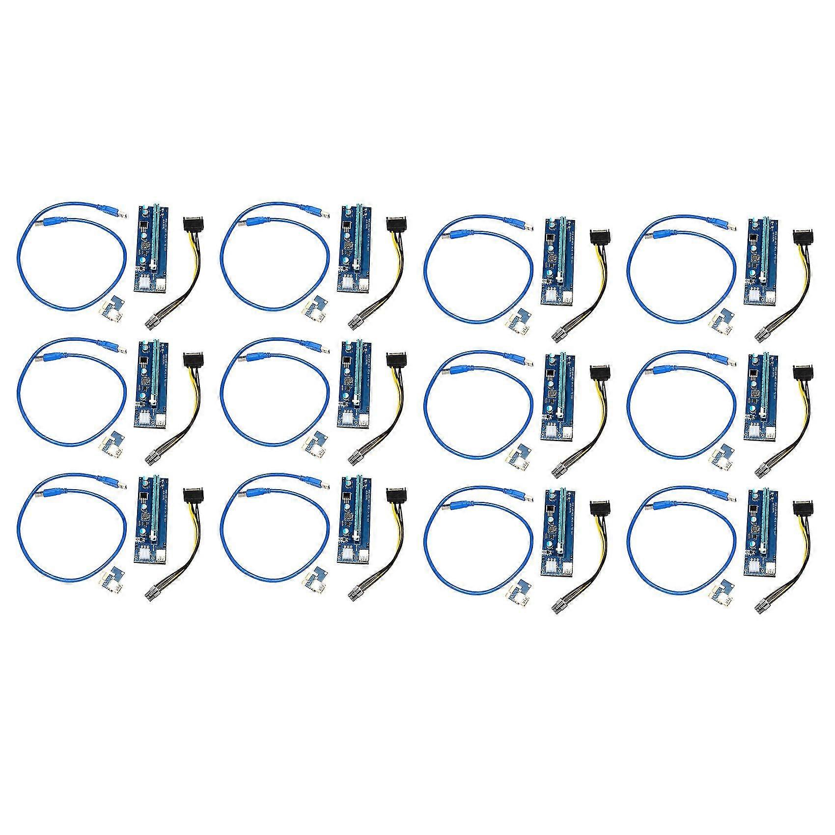 12pcs Golden Ver009 Usb 3.0 Pci-e Riser Ver 009s Express 1x 4x 8x 16x Extender Riser Adapter Card S