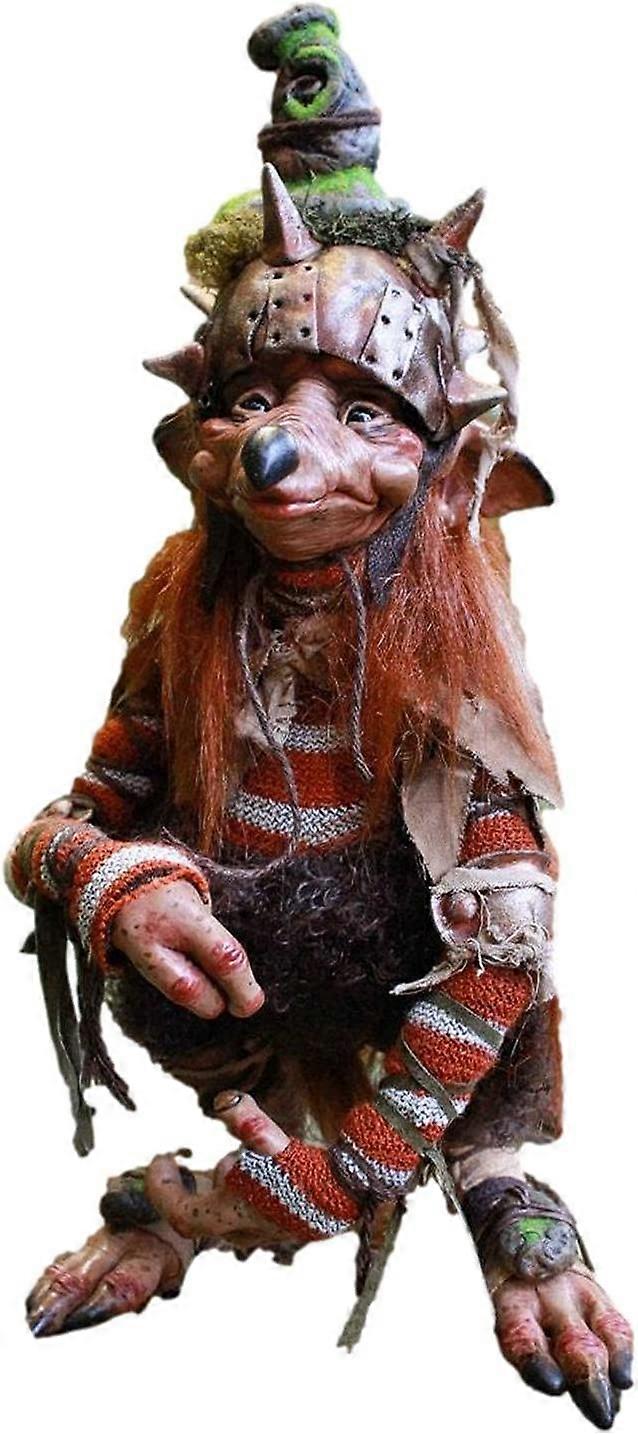 Halloween Horrifying Elf Statue,Resin Fairy Garden Ornaments Outdoor Indoor,Scary Garden Sculptures Lawn Room Decor,A