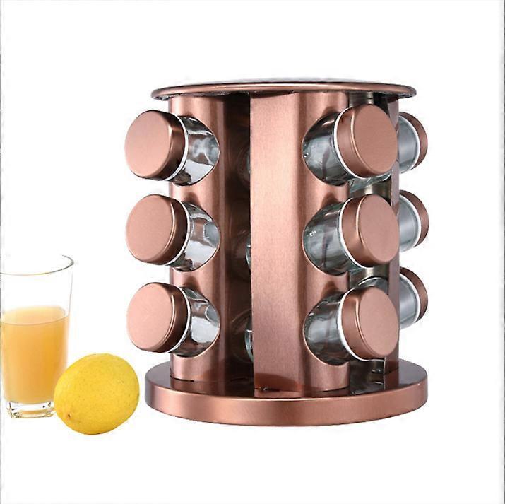 Spice carousel with 12 spice jars,360 rotatable