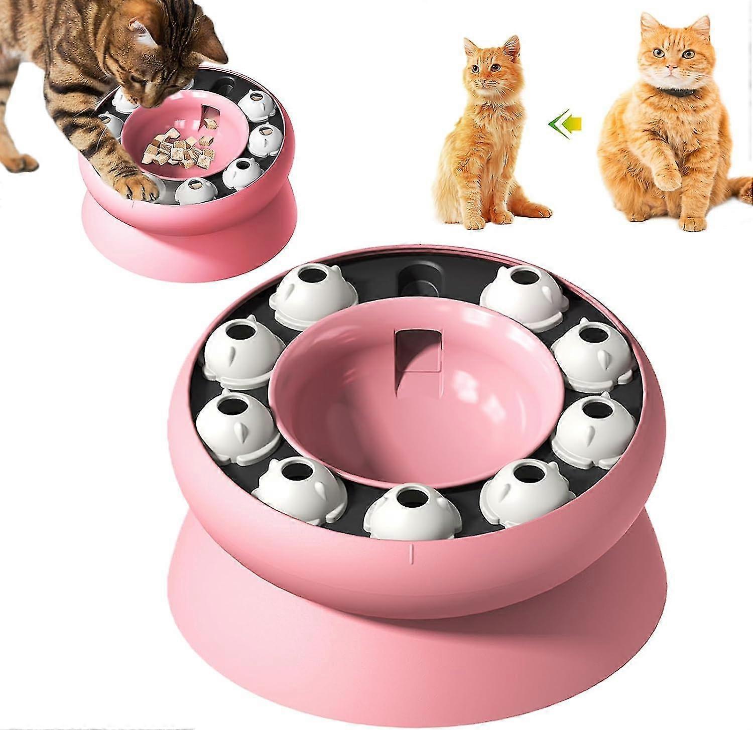 Rotating Puppy Food Dispenser, Slow Feeder Cat Bowl, Interactive Cat Puzzle Feeder With Funnel, Slow Down Pets Eating Preventing Choking