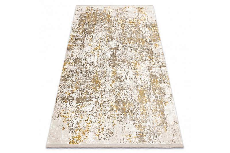 Modern carpet DUKE 51546 beige / gold - Vintage, structured, very soft, fringes