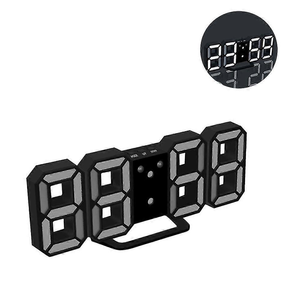 Modern USB Charging 3D LED Table Stand Wall Digital Clock Alarm Display Decor