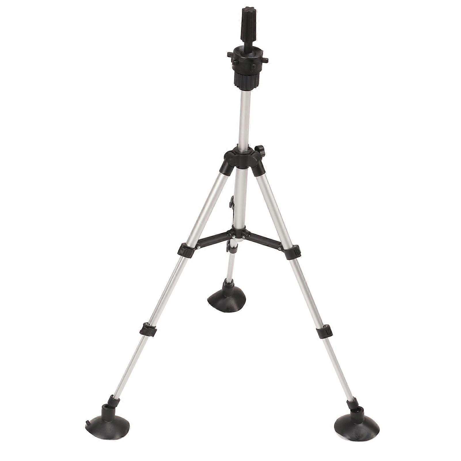 Wig Head Tripod Adjustable Lightweight Aluminum Alloy Mannequin Head Stand with Suction Cup for Hairdressing Training