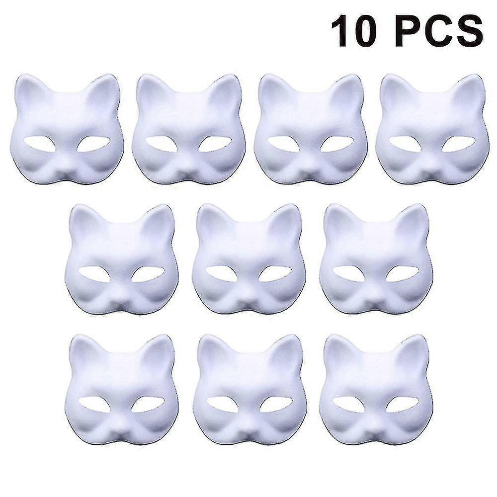 10 Pieces Halloween Mask Masks Made Of Plastic For Handicrafts And Painting
