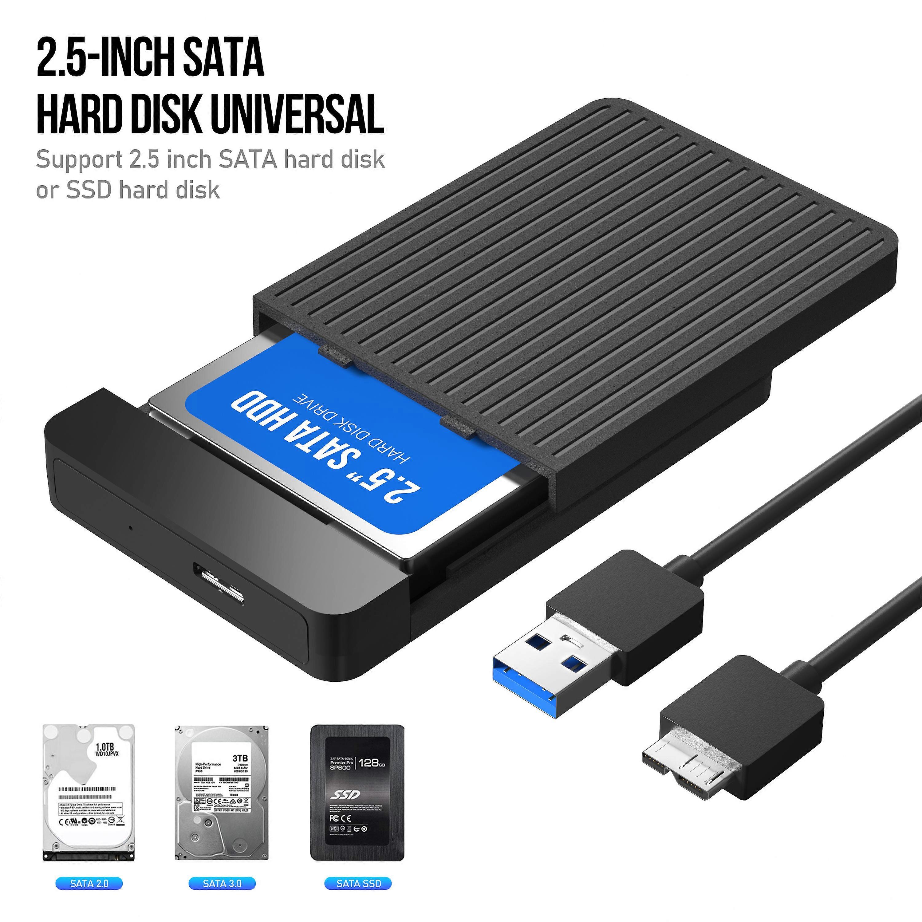2.5 SATA to USB3.1/3.0 Adapter Cable Portable External Hard Drive Case LED