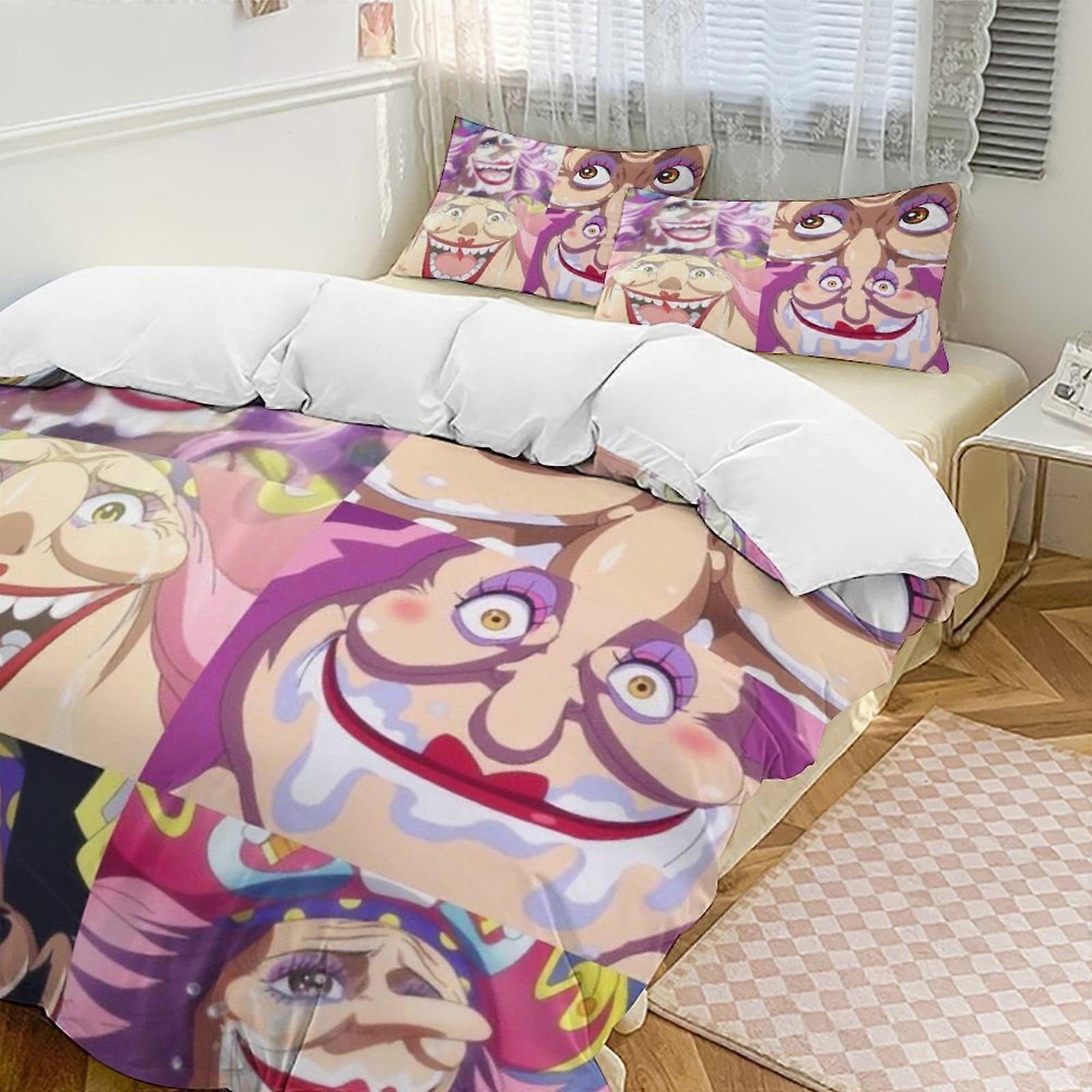 Bh83 שרלוט לינלין כיסוי שמיכת מיטה אנימה מצחיקה אנימציה סטים מצעים קלים 3 חלקים, 1 כיסוי שמיכה ו 2 ציפיות ka83