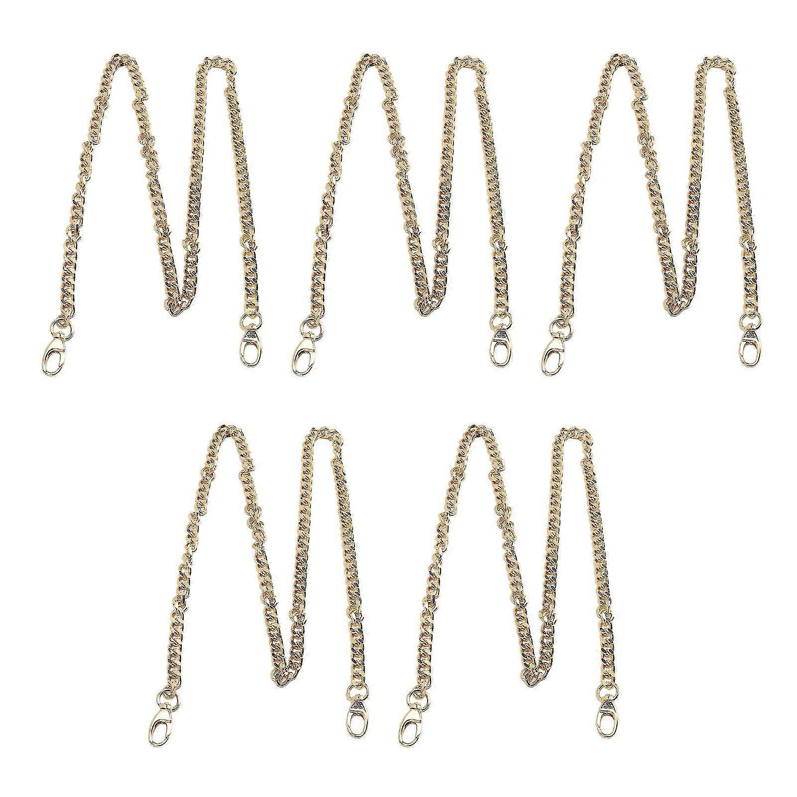 5pcs 39.4in Gold Metal Craft Chain - Exquisite and Sturdy for DIY Necklace and Anklet