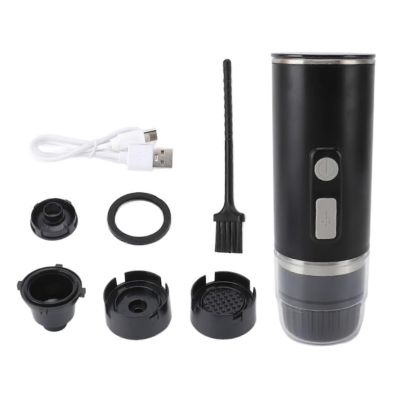 Macchina da caffè portatile 15bar Capsule ABS Macchina da caffè elettrica per l'estrazione di caffè macinato con cavo USB per viaggi a casa RV Campeggio (YMCAT)