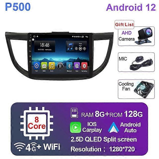 Car Radio GPS Android 12 Auto Audio Stereo 2 DIN For Honda CRV CR-V 2012 2013 2014 2016 Multimedia Video Player Carplay DSP