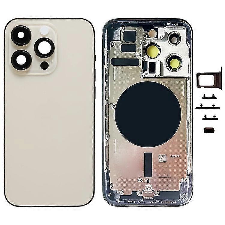 For iPhone 14 Pro Back Battery Housing Cover Middle Plate Frame Side Buttons Replacement (EU Version