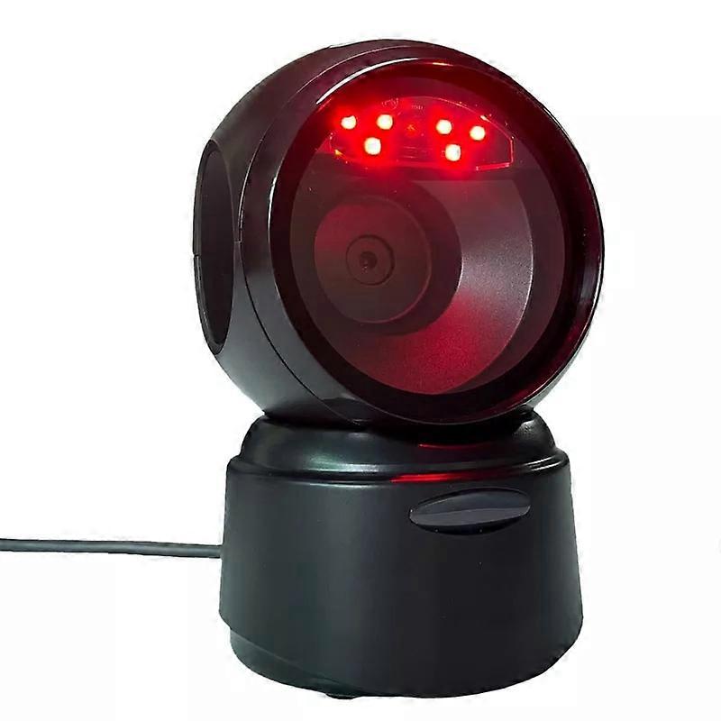 HBAPOS Desktop Omnidirectional Barcode Scanner USB Wired Hands-Free 1D 2D QR Code Reader Automatic Sense Scanning Decoder
